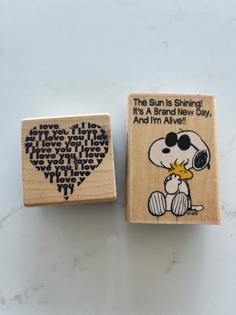 Wooden Rubber Stamp Lot - Mixed Designs and Sweet Sayings - Picture 7 of 8